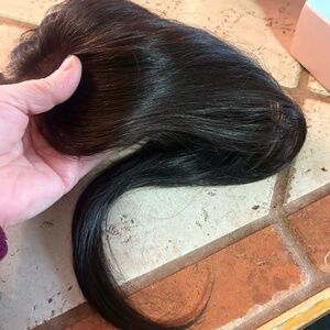 NIB Human Hair Topper with long Side Bangs
